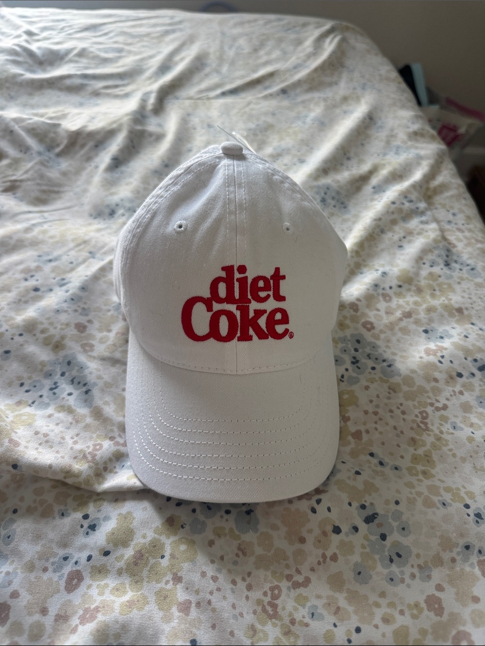 Diet Coke White Embroidered Baseball Cap